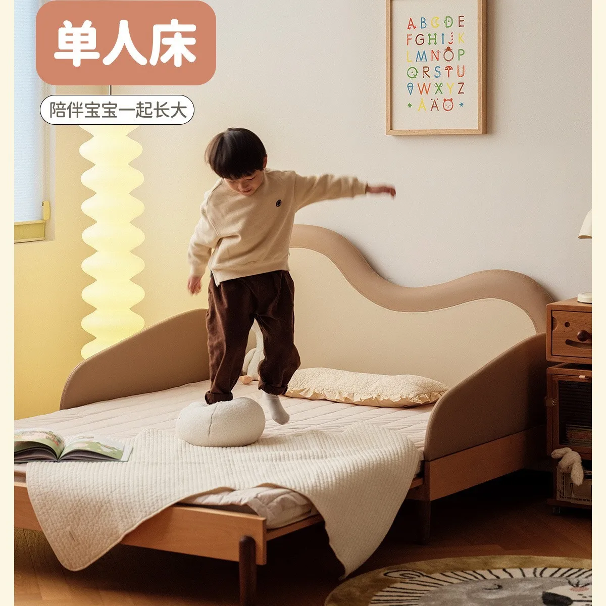 Dodo children's bed/solid wood crib telescopic splicing bed pull-out bed children's furniture boy girl