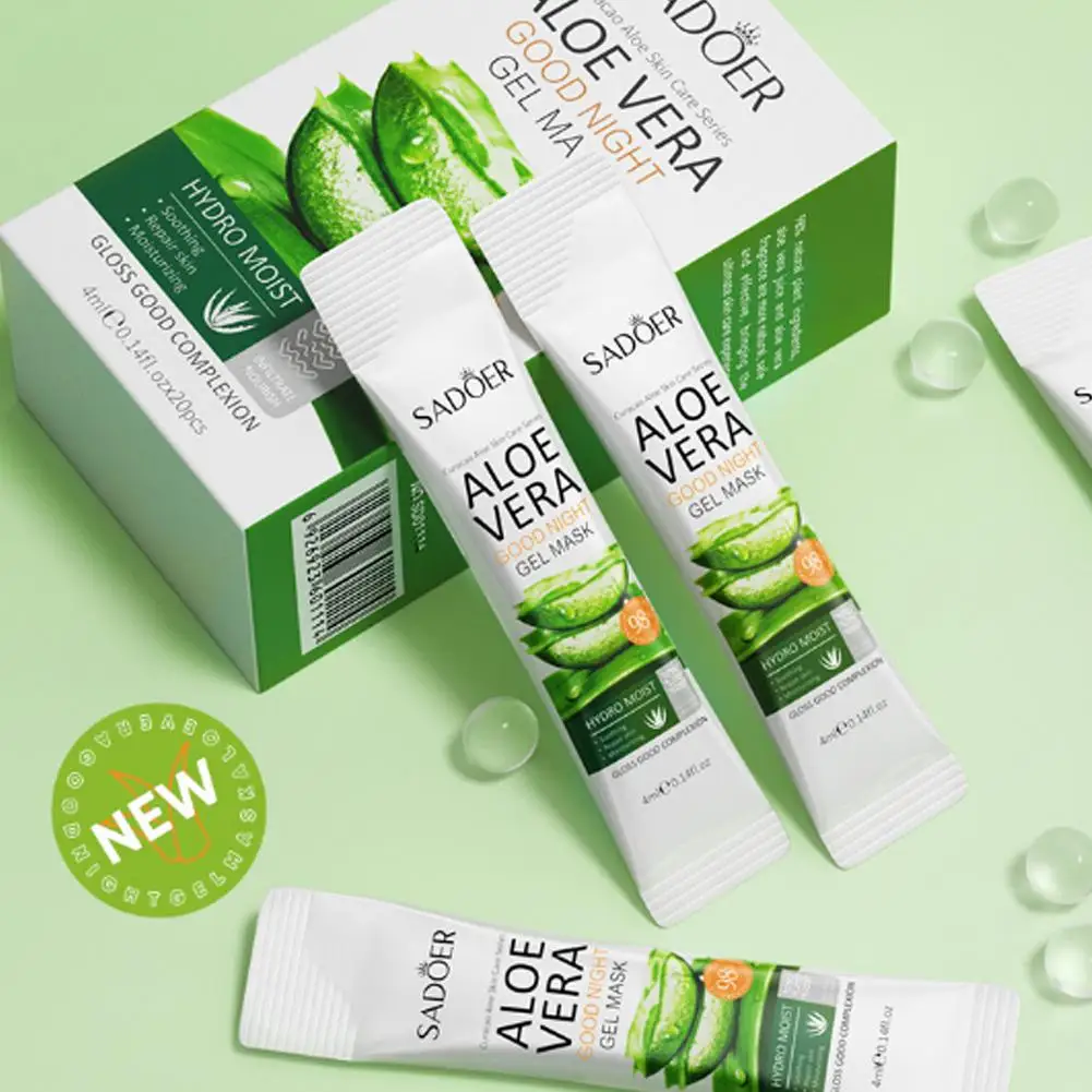 

20g Aloe Vera Gel Portable Sleeping Mask Soothing & Hydrating Shrink Facial Pores After Mask Care Repairing Moisturizing D9O7
