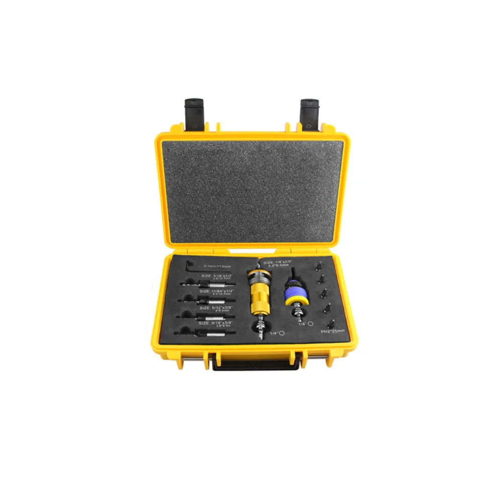 Counterbore Drill Bit Set with Adjustable Depth Stop and Portable Storage Box for Woodworking and Appliance Assembly