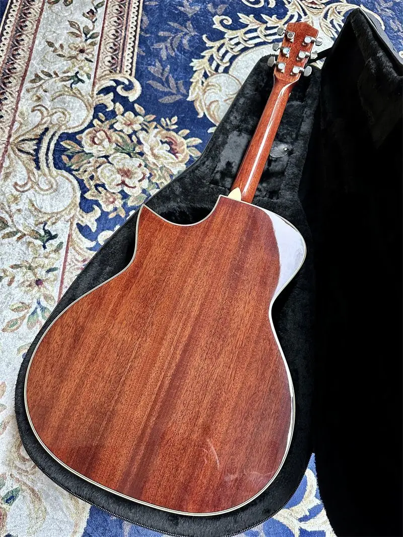 All Solid Single-cutaway Spruce And Mahogany Acoustic Guitar Genuine Product Professional Performance Level