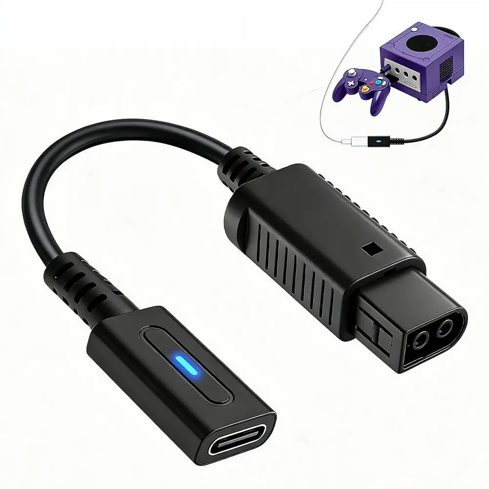 Cable Adaptador USB-C para Nintendo GameCube – Conecta la Consola Vintage con un Cargador PD de 45W, 12cm ﻿