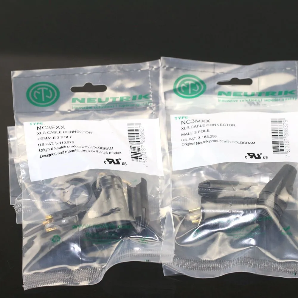 20PCS/lot NEUTRIK XLR connector 10PCS NC3MXX & 10PCS NC3FXX Male et femelle Un ensemble 3 Broches XLR Connecteur avec!