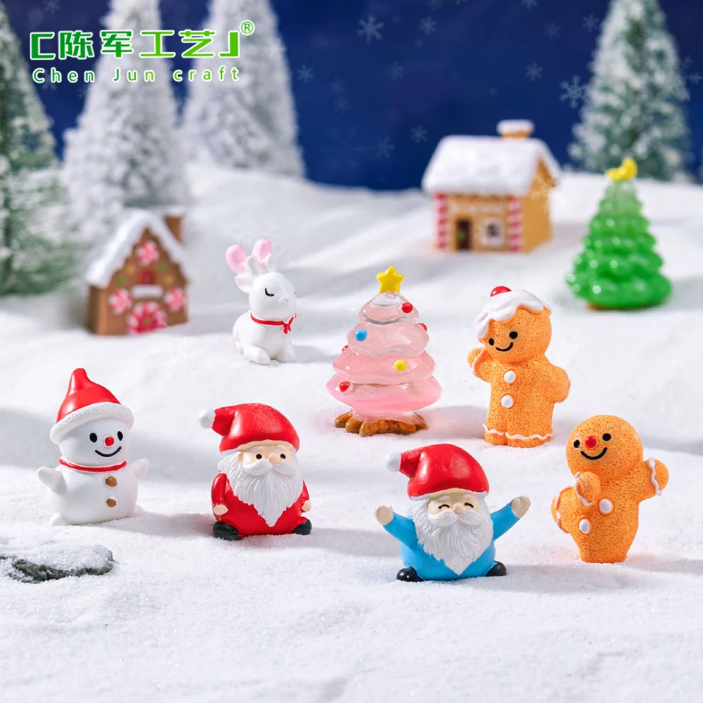 Mini Christmas Tree Decorative Micro Landscape Decor Santa Claus Figurine Festive Snowman Ornament For Home Decor Micro New Year