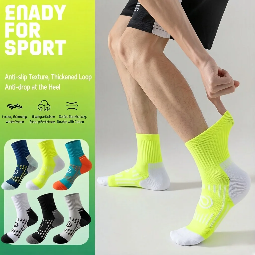 1/3/5 Pairs Men's Socks Hiking Black Sports Basketball Socks Casual Soft Running Summer Absorb Sweat Breathable Male Sokken