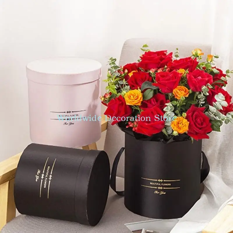 Q39B Runde Rose Blumenverpackung Boxen Dekorationen Valentinstag Geschenke Lieferungen