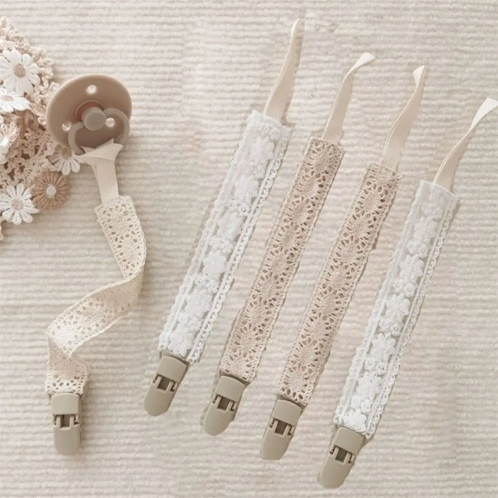 

Lace Baby Cloth Pacifier Chain Adjustable Teether Toys Straps Soother Holder Floral Dummy Clips Nipple Holder Clips Baby