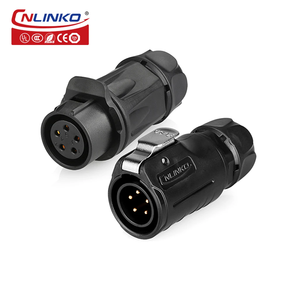 CNLINKO LP20 2/3/4/5/7/9/12 Pin Male to Female Cable Connector Waterproof IP68 PBT Plastic Wire Connector For LED Light Strips