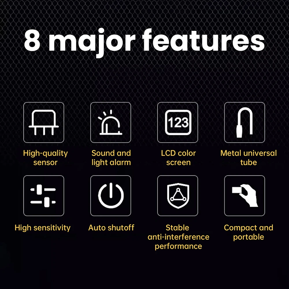 천연 가스 프로판 메탄 감지를 위한 LCD 컬러 스크린 고감도 센서가 장착된 휴대용 가연성 가스 누출 감지기