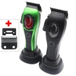 Professional Hair Clipper with Seat Charger 8000RPM Large Capacity Battery DLC Blades Electric Men's Trimmer Cutting Machine