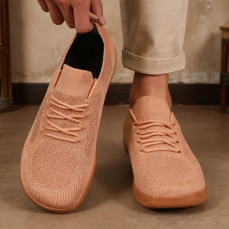 Men Wide Barefoot Shoes Anti Slip Minimalist Lightweight Breathable Walking Shoes Fashionable Round Toe Cross Training Sneakers image 2