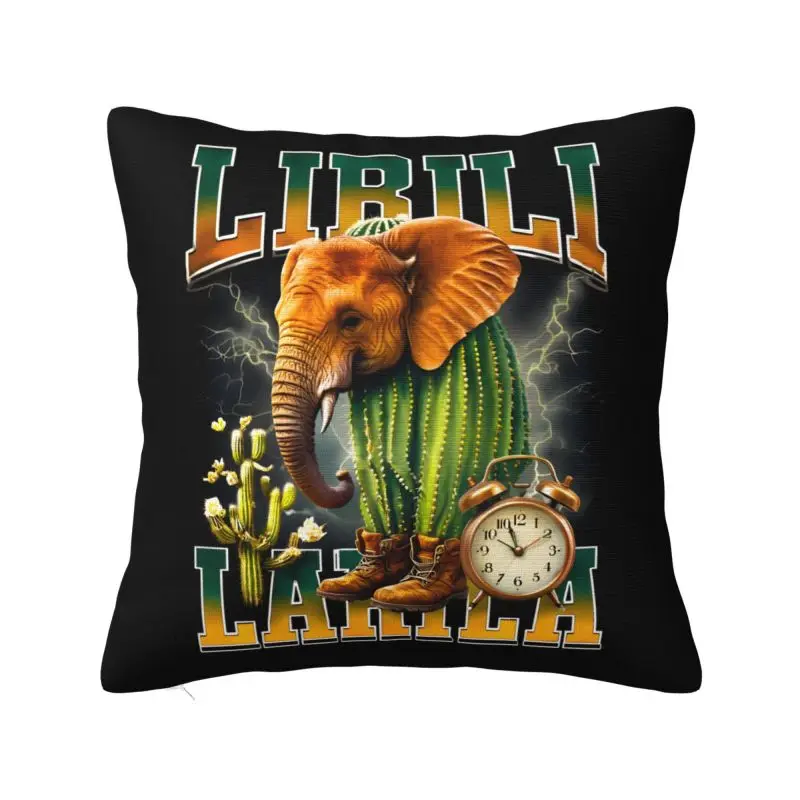 Italian Brainrot Lirili Larila Design Cushion Cover 40x40 cm Polyester Velvet Throw Pillow Case Decoration Bedding Pillowcase