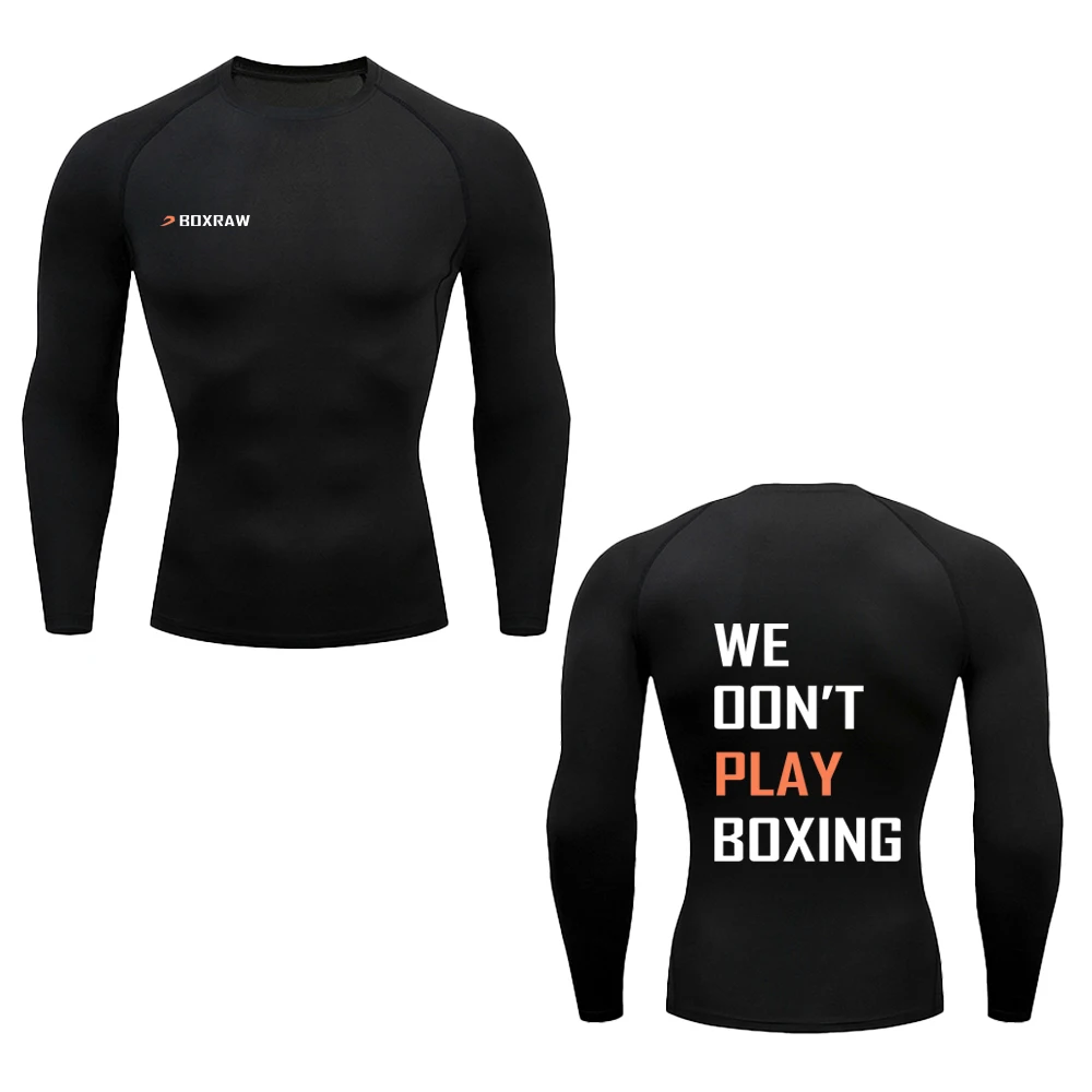 BOX--Compression Men's Long Sleeve T-shirt Fitness Sports Running Men's Style