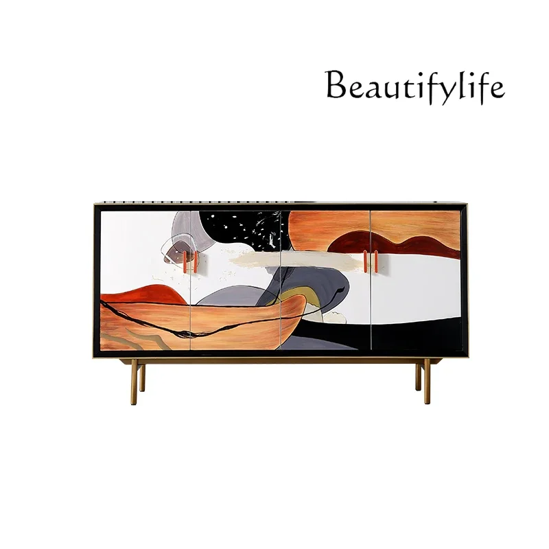 A Designer Simple Modern Solid Wood Light Luxury Minimalist Home Living Room Storage Dining Side Fashion Home