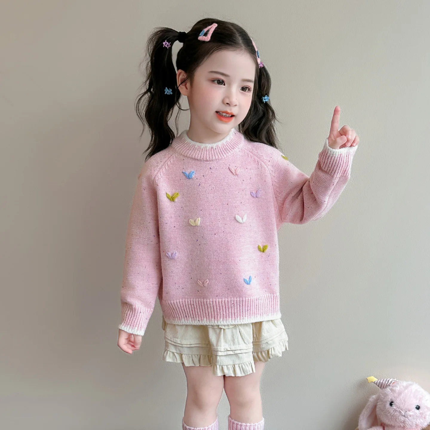 Girls' Sweater AutumnWinter 2026 New Fashionable Children's Thickened Little Girls' Knitted Inner Knitted Sweater Winter