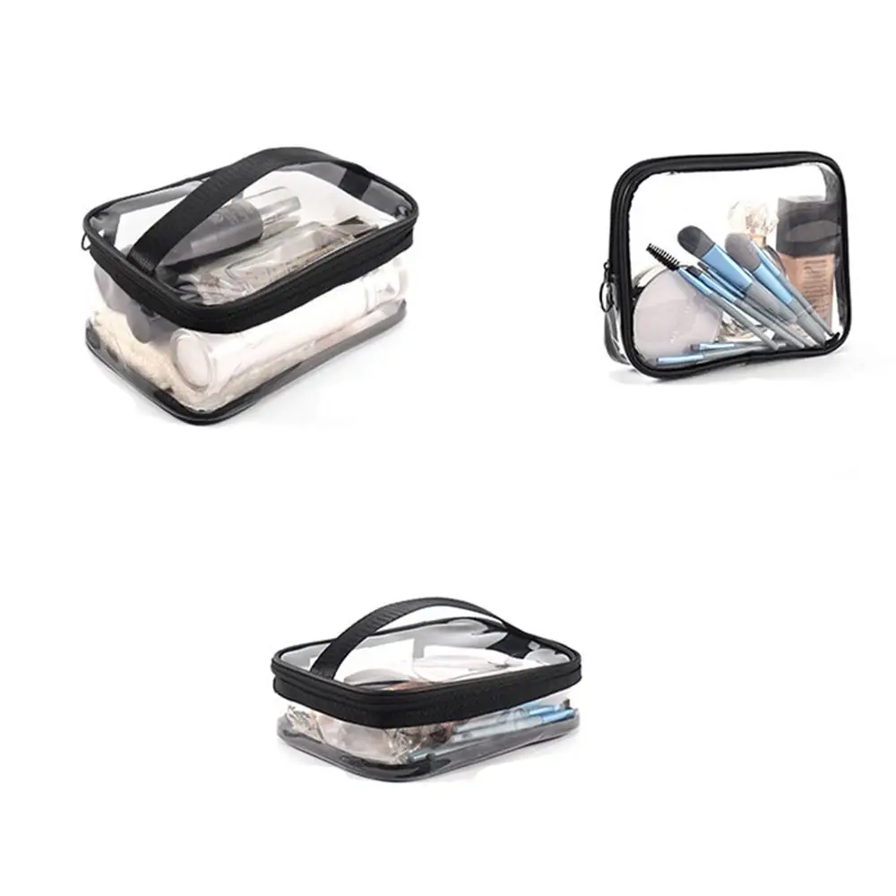 Tragbarer Make-up-Organizer, TPU-Kulturbeutel, Reise-Aufbewahrungstasche mit Reißverschluss, Make-up-Etui, transparente Kosmetiktasche, Badewannenaufbewahrung