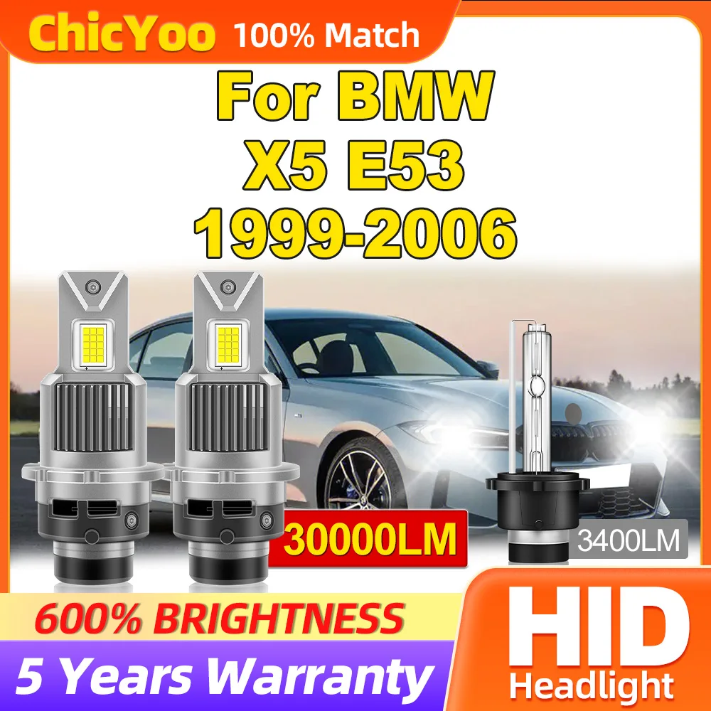 

30000LM HID Xenon Lights 300W Turbo Auto Headlamps 12V 6000K White Xenon Headlights For BMW X5 E53 1999-2002 2003 2004 2005 2006