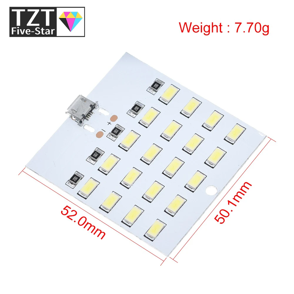 high quality 5730 smd 5V 430mA~470mA White Mirco Usb 5730 LED lighting panel USB mobile light Emergency light night light