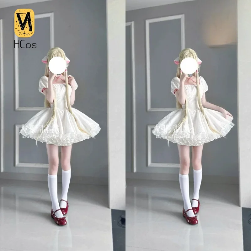Chobits Chi Cosplay Costume Pink White Lolita Dress Full Set Women Anime Outfit Princess Dress For Hallowmas Christmas HCos view 2