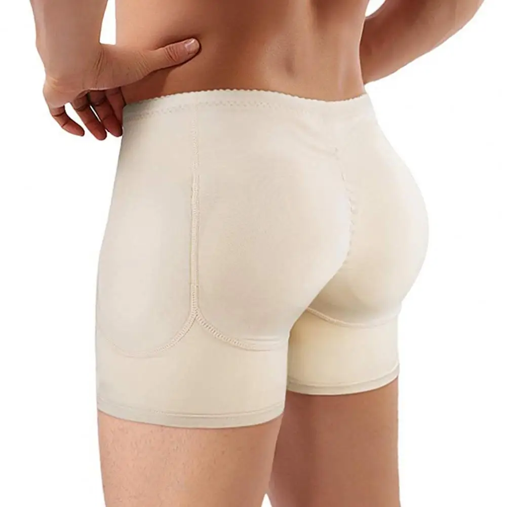 Bóxer con relleno de almohadilla transpirable para hombre, ropa interior gruesa, levantador de glúteos falsos, alta elasticidad, antiséptico