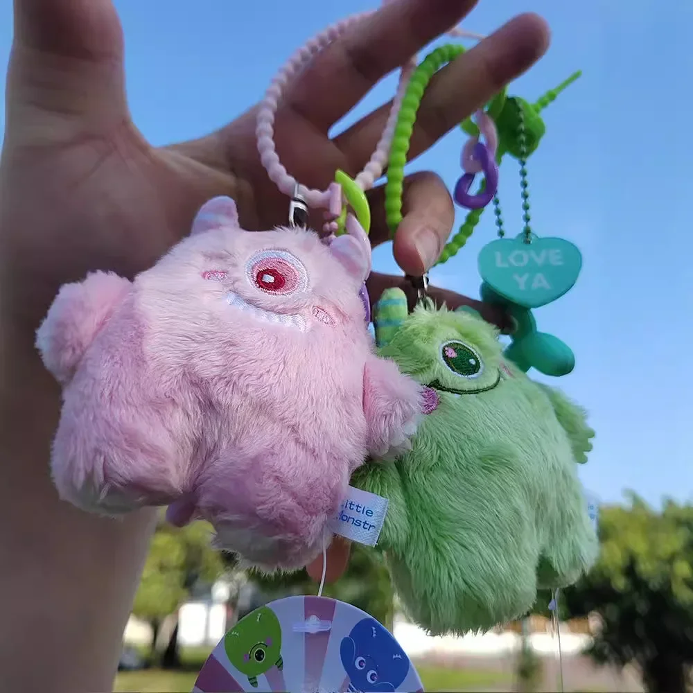 

Plush Monster Pendant Girl's Heart Book Bag Pendant Funny Car Keychain Small Gift Doll Buckle Toy