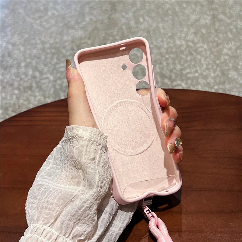 Magsafe Magnetic Case For Samsung Galaxy S25 Ultra Plus Liquid Silicone With Camera Protection Shockproof Cover Funda