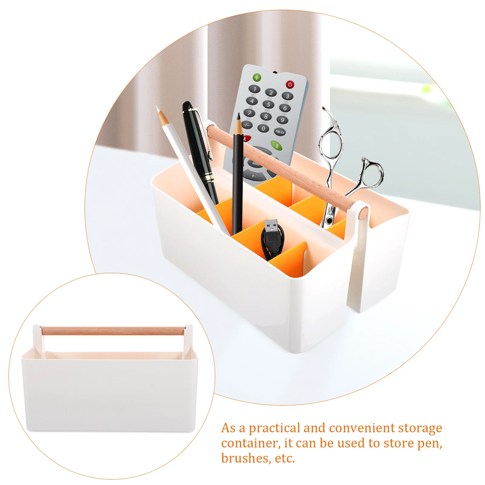 

Desktop Sundries Organizer Multi-Grid Pen Holder Desk Marker Box Cosmetics Storage Box Practical Storage Container for Makeup