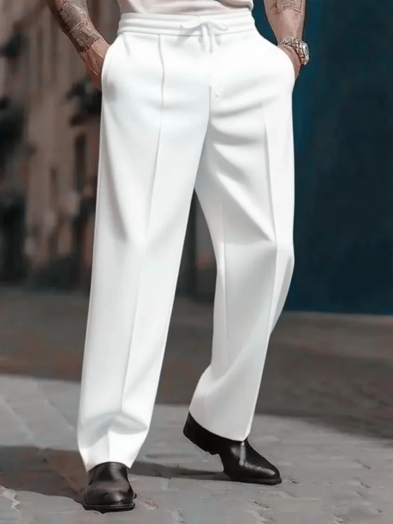 

Hot selling spring and summer men's casual and fashionable solid color pants, loose straight leg pants,