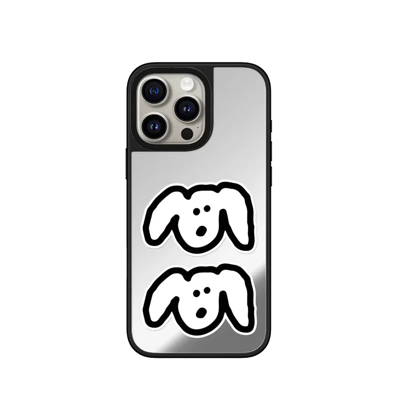 

Graffiti Dog Mirror Surface Black Border Magnetic Protective Case for IPhone 12 13 14 15 16 17 Pro Max