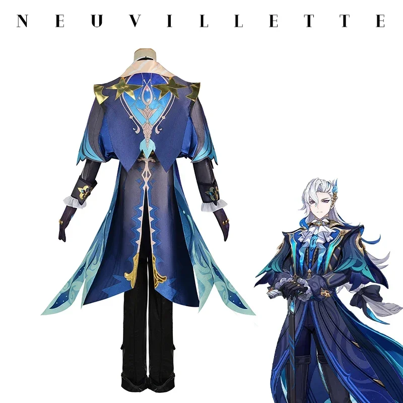 Anime Impact Neuvillette Cosplay Costume Adult Carnival Uniform Wig Anime Halloween Party Costumes Masquerade Women Game
