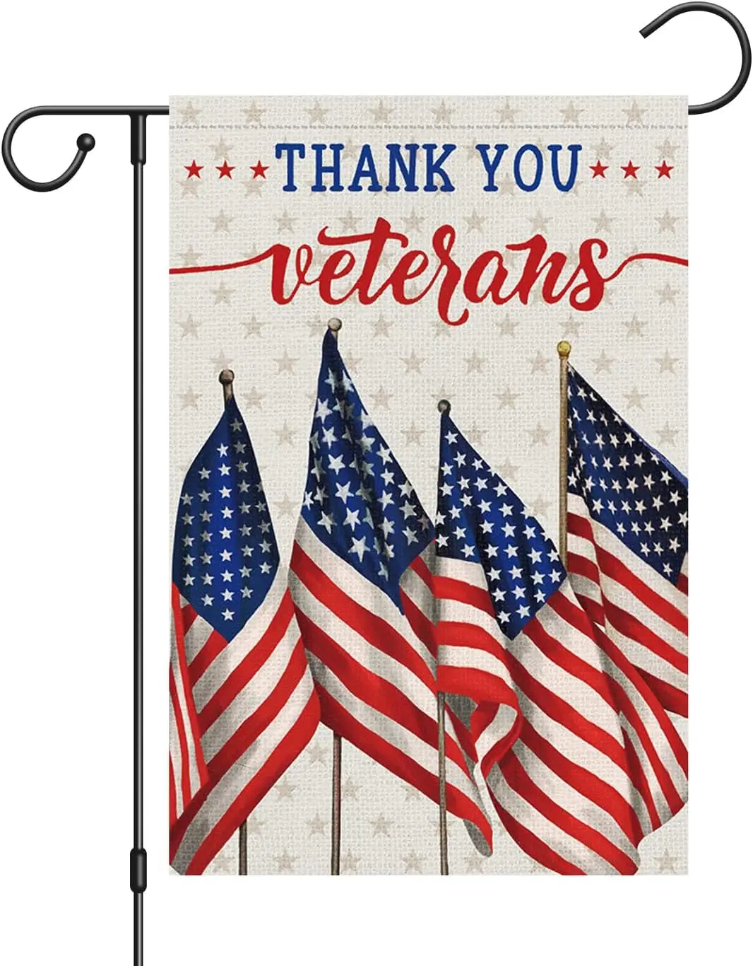 Louise Maelys Thank You Veterans Garden Flag Patriotic Veterans Day 12x18 Inch Double Sided Stars and Stripes Small Burlap M KZA