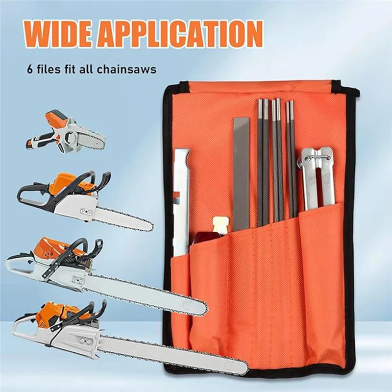 HLZS-14 Pack Chainsaw File Kit, Chainsaw Sharpener With Stump Vise Round Files, Complete Chain Sharpening Tool Set