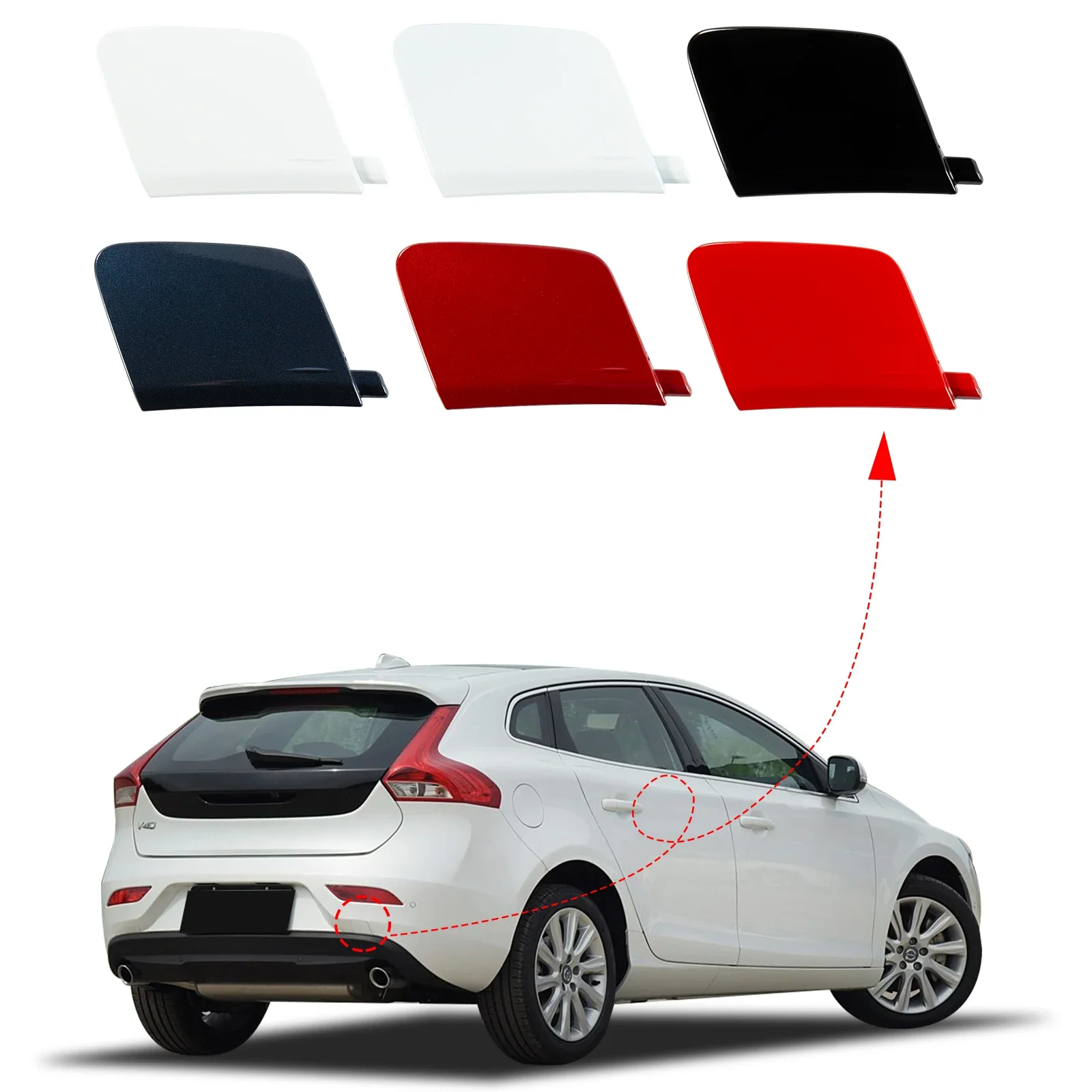 

OLANGDA Rear Bumper Tow Hook Cover Cap Eye For Volvo V40 2013 2014 2015 2016 2017 2018 2019 39814200