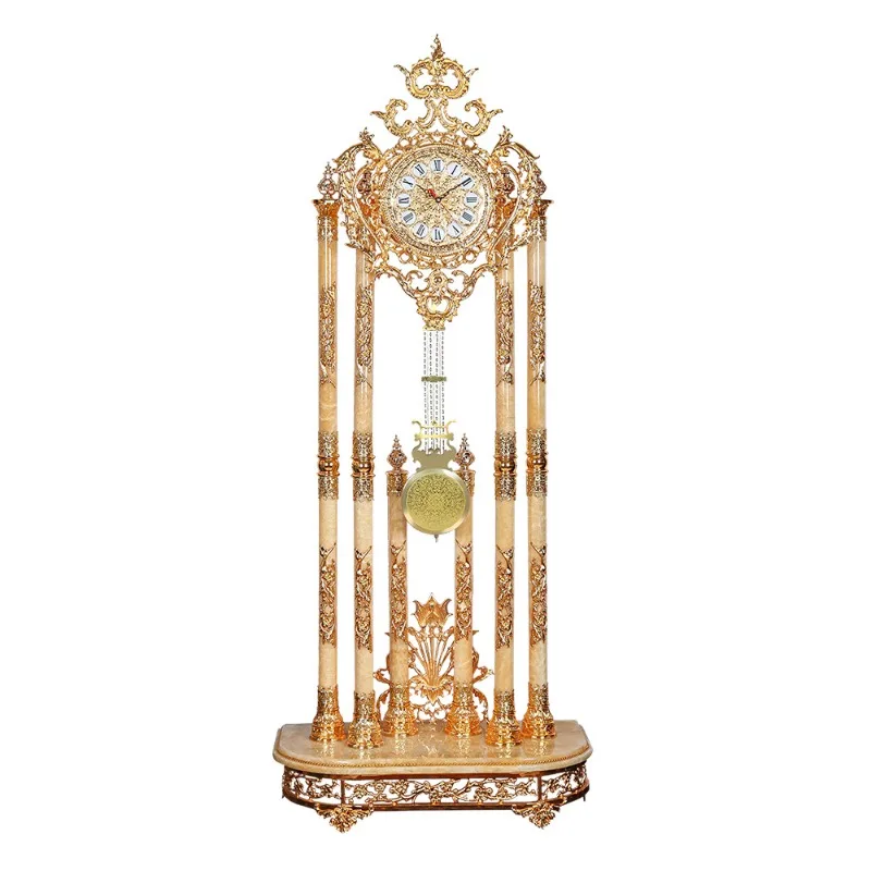 

European floor clock, topaz, luxury villa, home, living room crystal floor clock