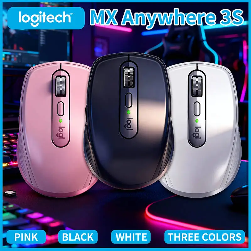 

Logitech MX Anywhere 3S Wireless Silent Mouse, 90% Quieter Than Standard Clicks, 8K DPI Tracking