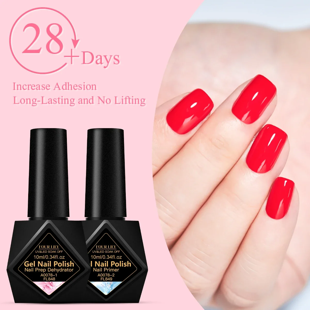 FOUR LILY 10ml apprêt à ongles déshydrateur de préparation des ongles vernis à ongles longue durée séchage à l'air Semi Permanent Nail Art vernis fournitures