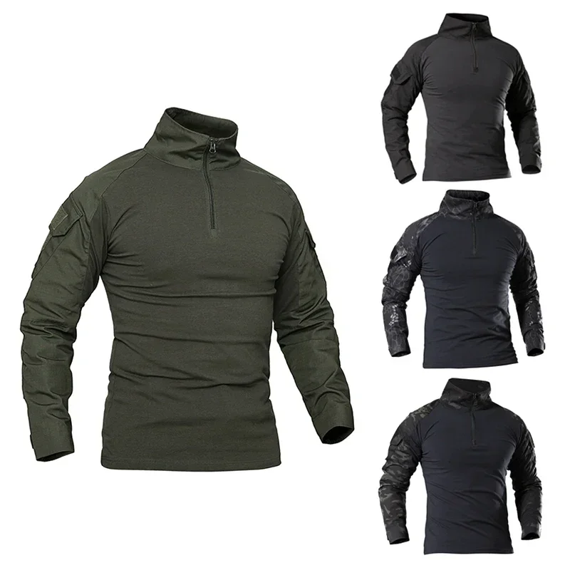 Men's Outdoor Tactical Hiking T Shirts Long Sleeve, Hunting, Climbing Shirt, Male Sport Tops, Warm, Asian Size, S-3XL