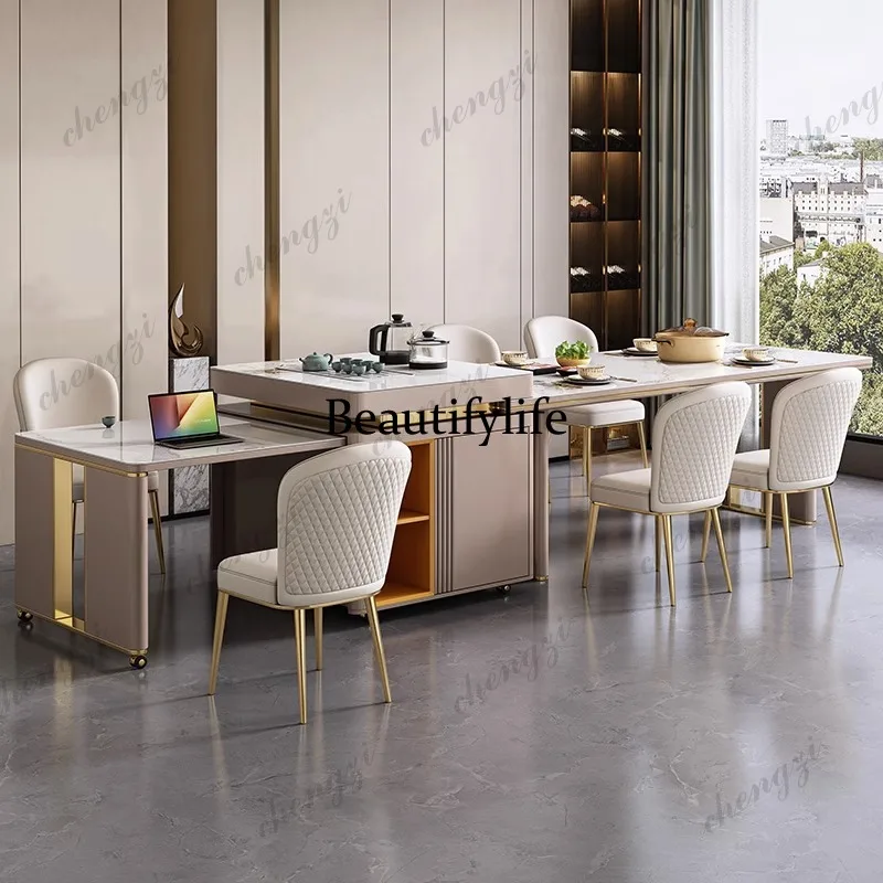 Rock Plate Wooden Dining Tables Retro Nordic Multi Functional Dining Tables Restaurant Villa Home Furniture Mesa De Jantar Lsdt
