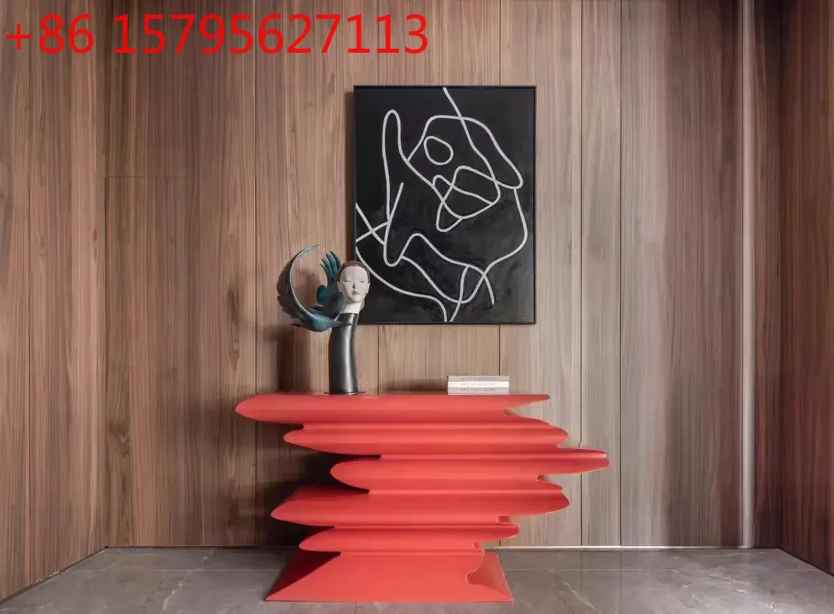 

Консольный стол в скандинавском стиле из стеклопластика для прихожей, тумба для хранения, декоративный стол оригинальной формы, декор для демонстрационной комнаты, мягкий декор