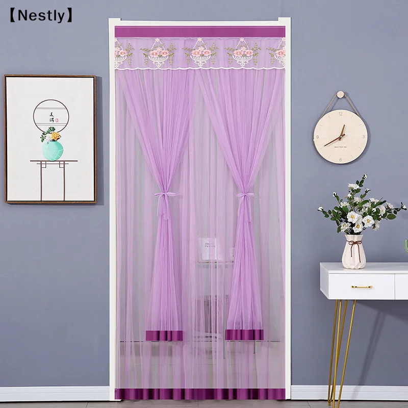 90*200CM No Punching Screen Door Curtain Anti Mosquito  Fly Bug Automatic Closing Household Ventilation Door Curtain〔Nest〕