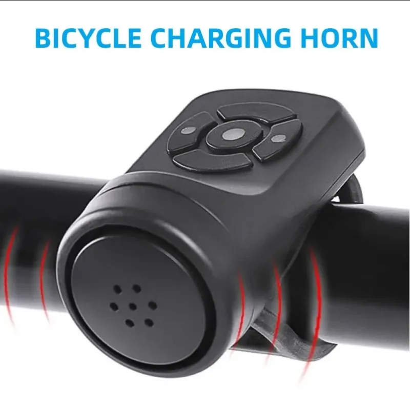 Timbre eléctrico para bicicleta, bocina de carga USB para bicicleta de montaña, anillo de seguridad de advertencia, timbre impermeable, accesorios para ciclismo