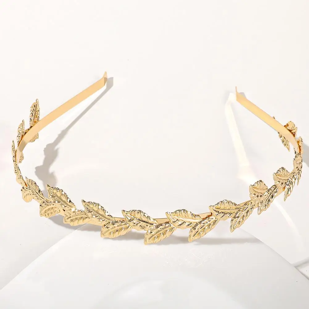 Women Hair Hoop Elegant Golden Leaf Hair Hoop Thin Metal Leaf Headband Headdress Decorative Hair Accessories