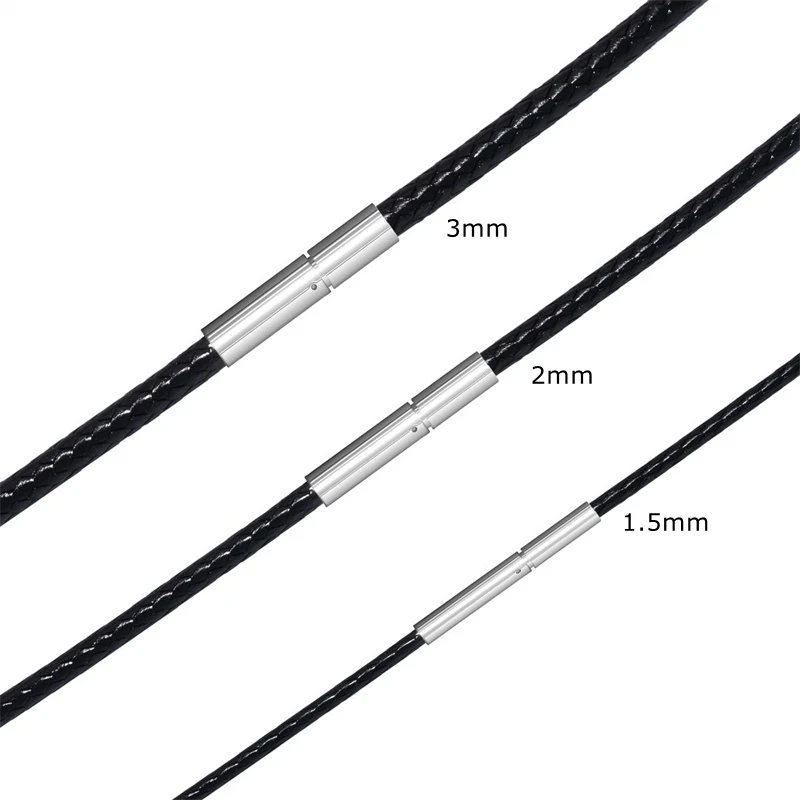 1.0/1.5/2.0Mm 45-60Cm Màu Đen Đỏ Choker Da Bằng Thép Không Gỉ Trên Cổ dành Cho Nam Nữ Mặt Dây Chuyền Trang Sức Phụ Kiện