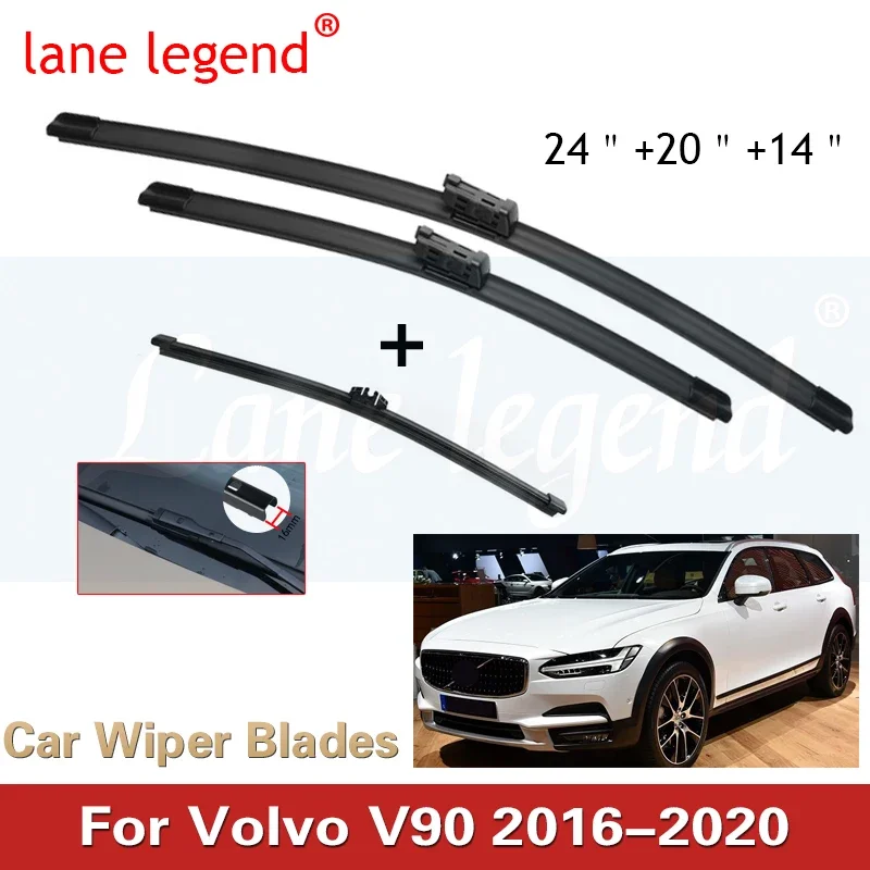 

Щетки стеклоочистителя Передние Задние для Volvo V90, 2016-2020, 24 дюйма + 20 дюймов + 14 дюймов, аксессуары для резака, 2016, 2017, 2018, 2019, 2020