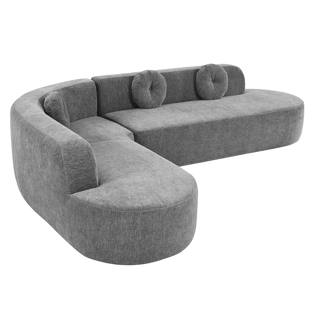 ^&Custom for Amazon Large Sectional L-Shaped Chaise Module Fabric Sponge Stainless Steel Compressible Transport Same Living Room