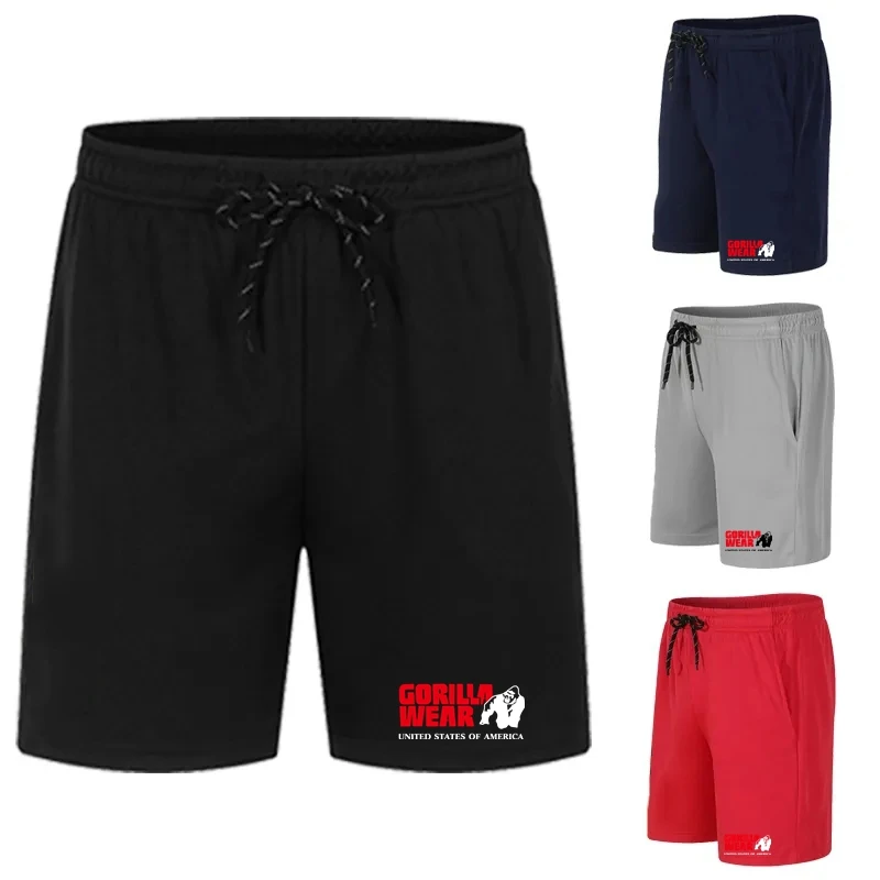 Pantalones cortos de culturismo para hombre, ropa deportiva de malla de secado rápido para gimnasio, novedad de verano