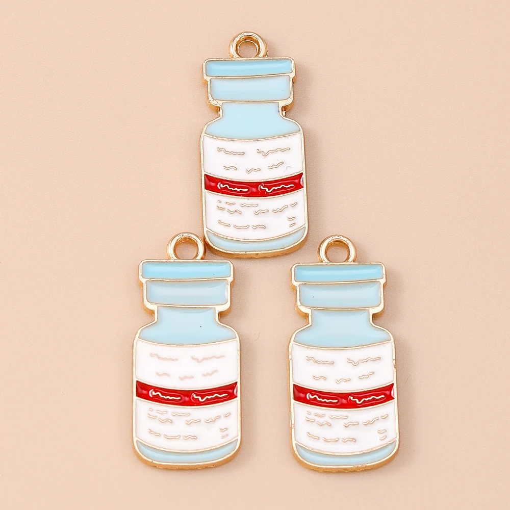 Leslie 10 Stück Emaille Medizinische Stethoskop Spritze Krankenschwester Hut Anhänger für Armband DIY Ärzte Charms Schmuckherstellung – Detail 21