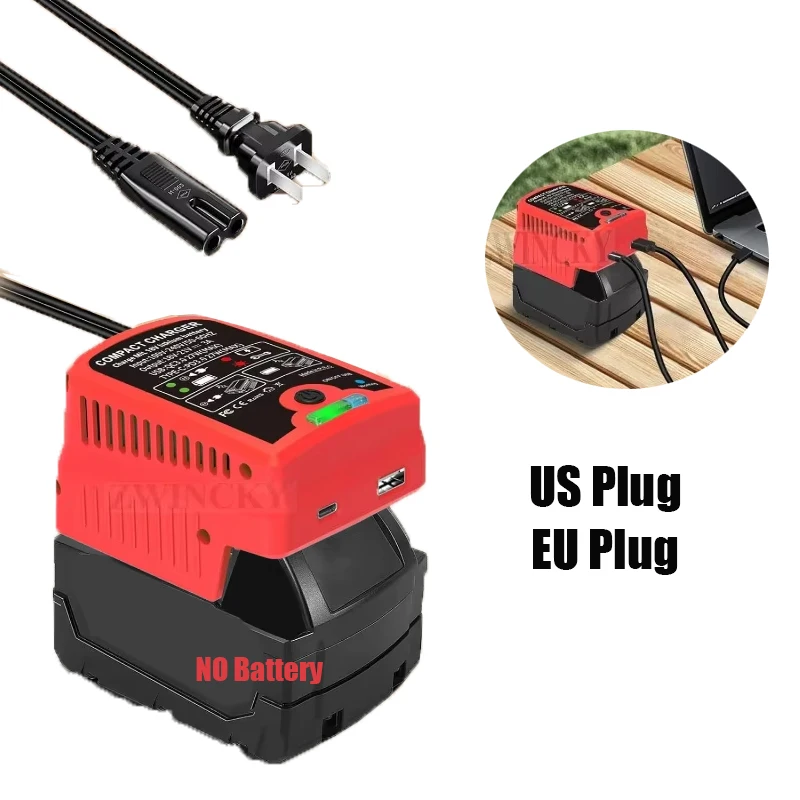 

Replacement Li-ion Battery Charger Multifunctional Charger for Milwaukee 14.4V-18V 48-11-1850 48-11-1840 48-11-1815 48-11-1828