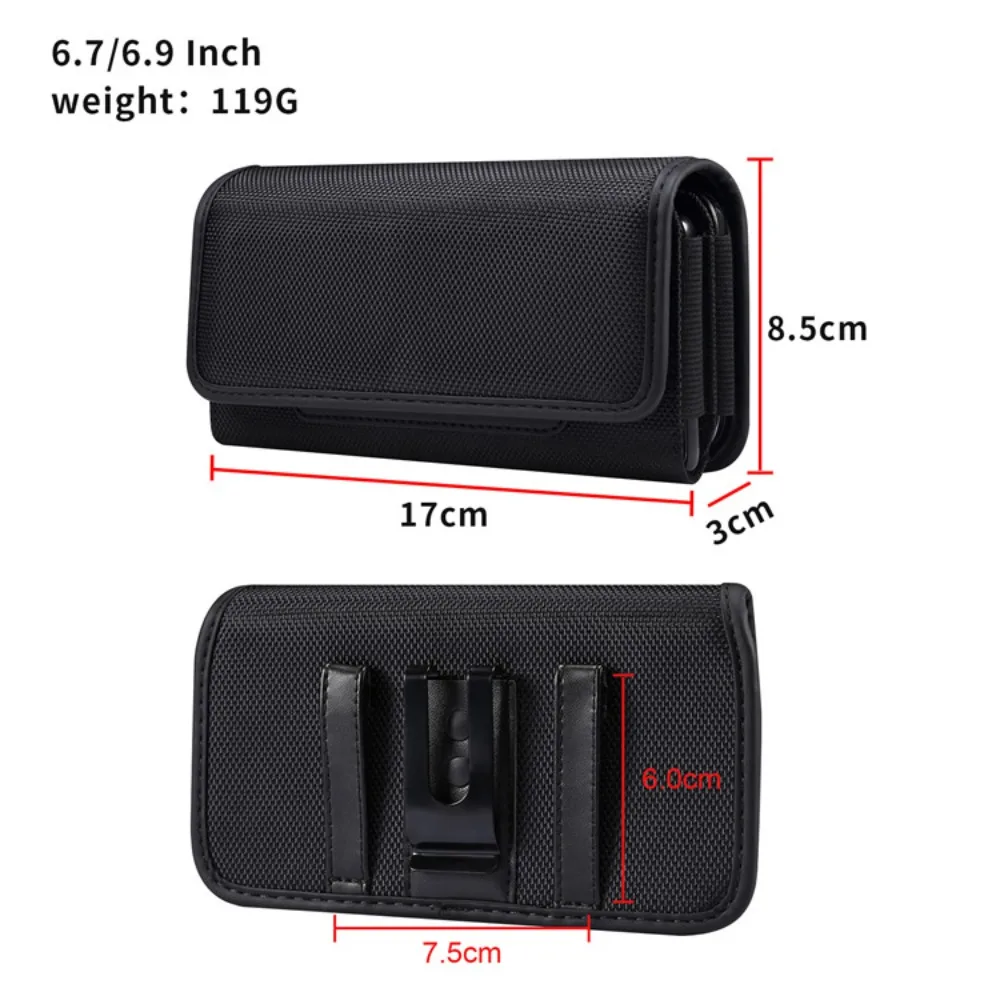 Wear-resistant Oxford cloth mobile phone bag, waist belt, horizontal design, multi-functional traffic card slot waist bag