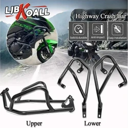 LJBKOALL Versys 650 Upper Highway Crash Bars Versys650 Lower Engine Guard Bumper Protector for Kawasaki Versys650 2015-2021