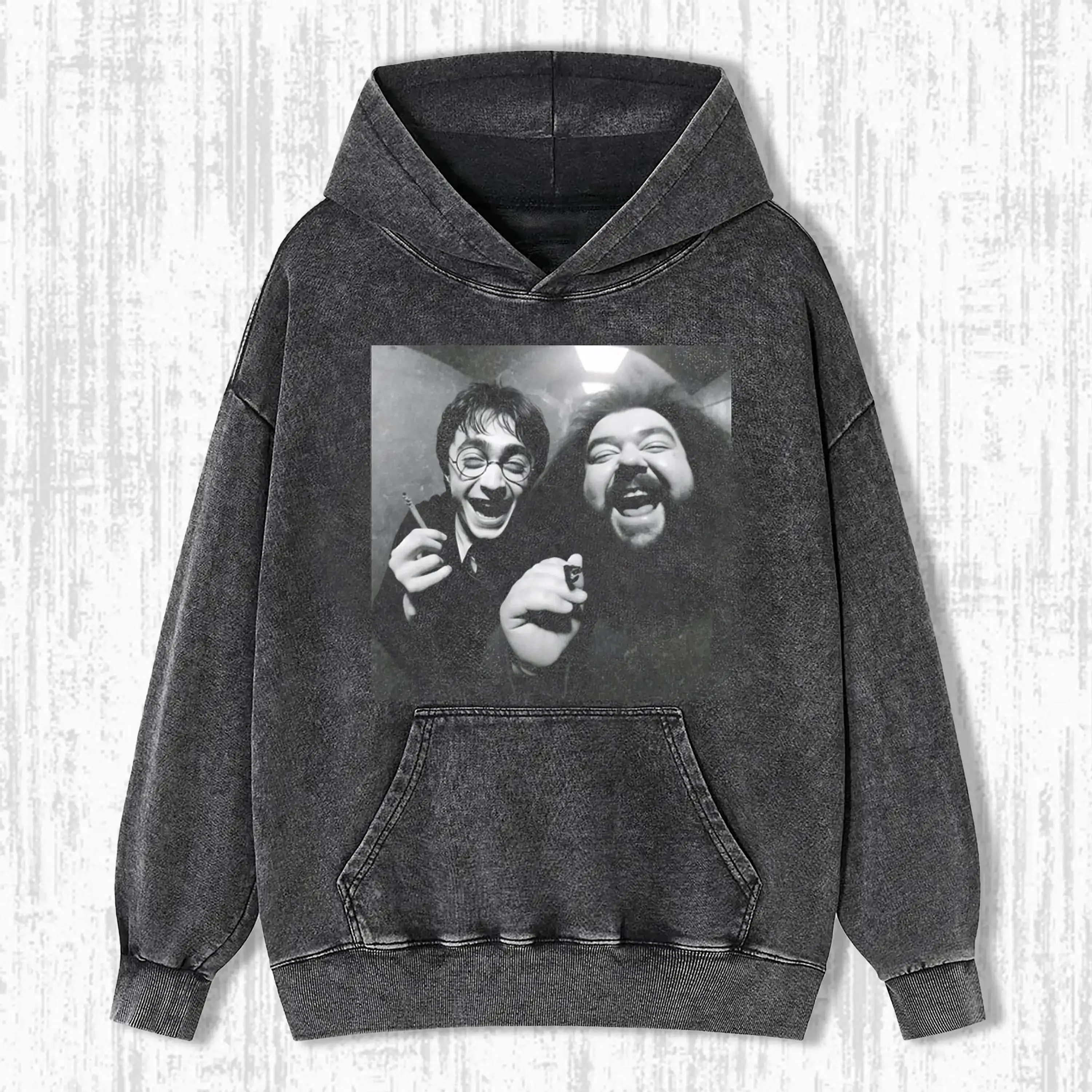 

Harry & Hagridz Smoking Hoodie Harry Laughing Wash Shirt Gry Duo Sweatshirt Harry Shirt Harry Hoodie Gift for HP Fans